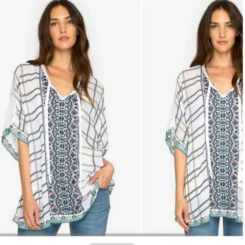Johnny Was Cherpas Embroidered Poncho